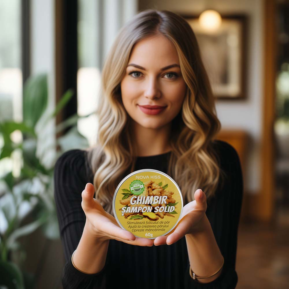 Sampon cu Ghimbir Organic Impotriva Caderii Parului, Efect Regenerator, 100% Natural